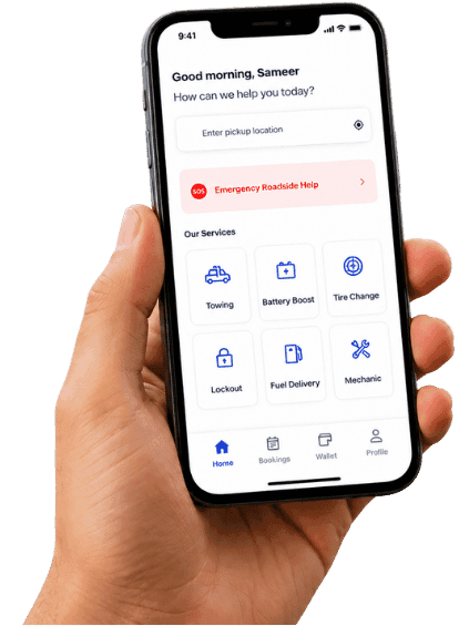 Make Me Drive app home screen on a phone